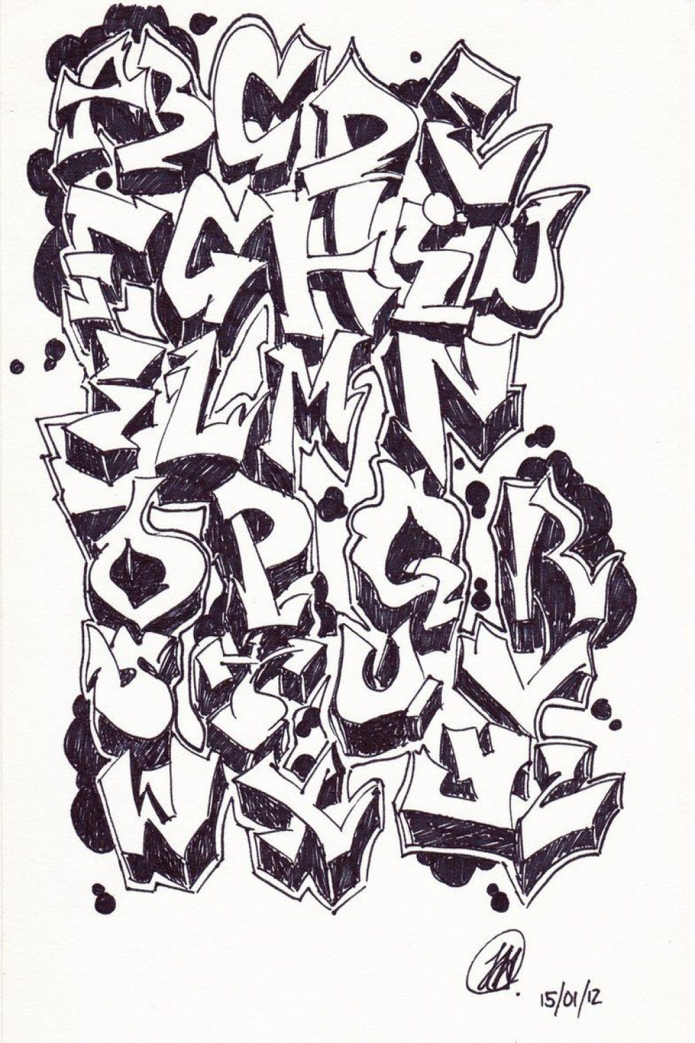 black and white graffiti - Google Search  Graffiti alphabet