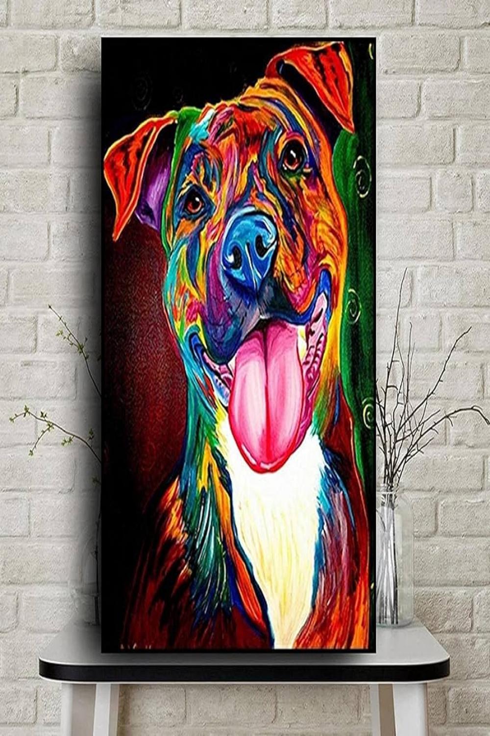 canvas wall art Pet Dog Graffiti Art Canvas Painting Bedroom Wall