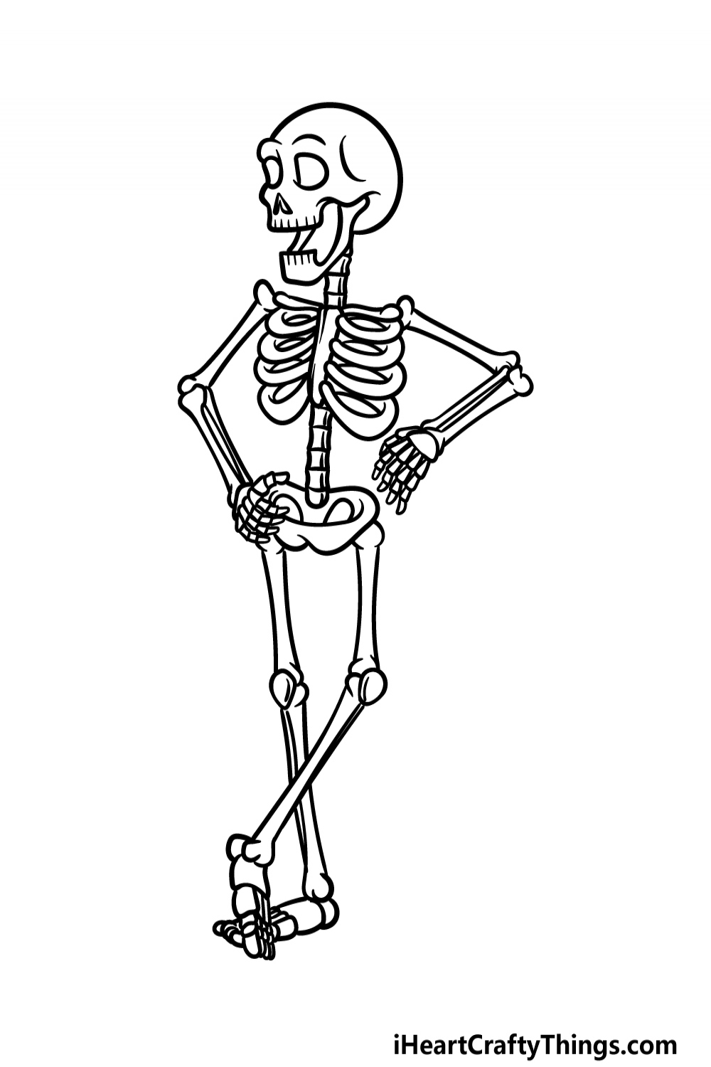 Cartoon Skeleton Drawing - How To Draw A Cartoon Skeleton Step By Step