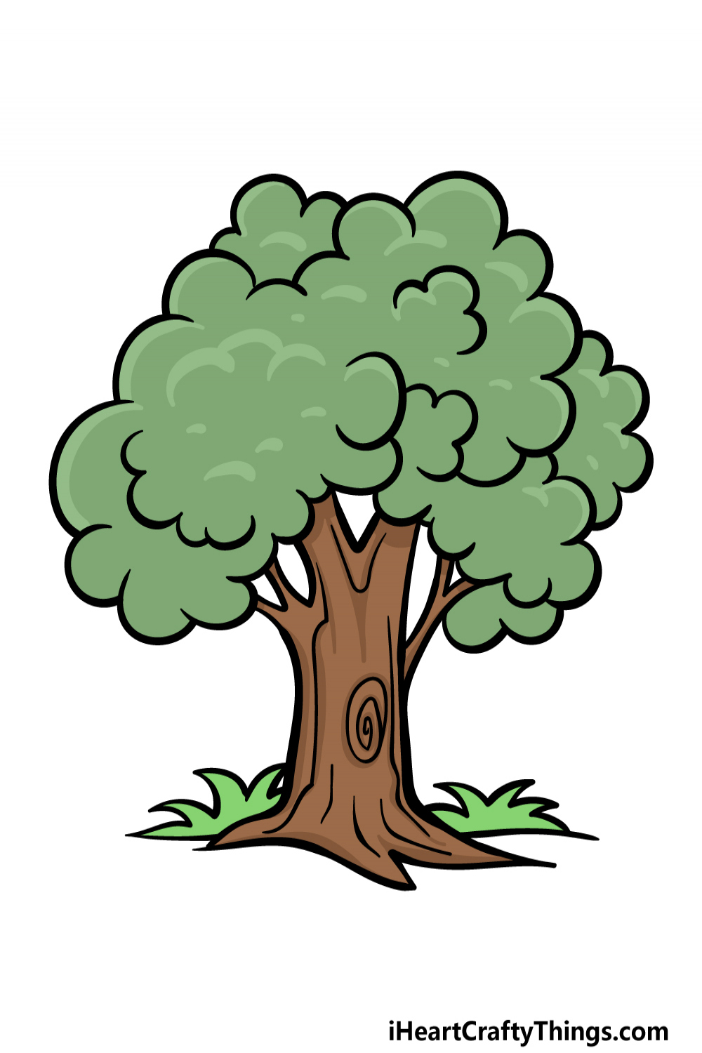 Cartoon Tree Drawing - How To Draw A Cartoon Tree Step By Step