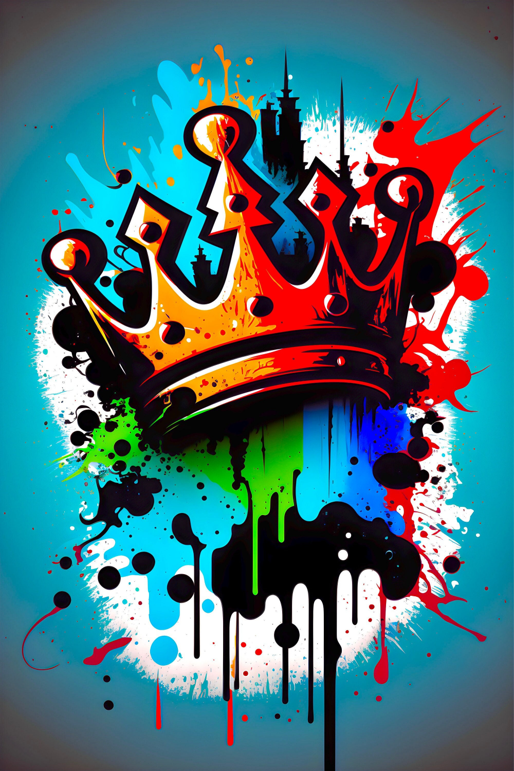 Colorful Crown Print Graffiti Art Crown Print - Etsy