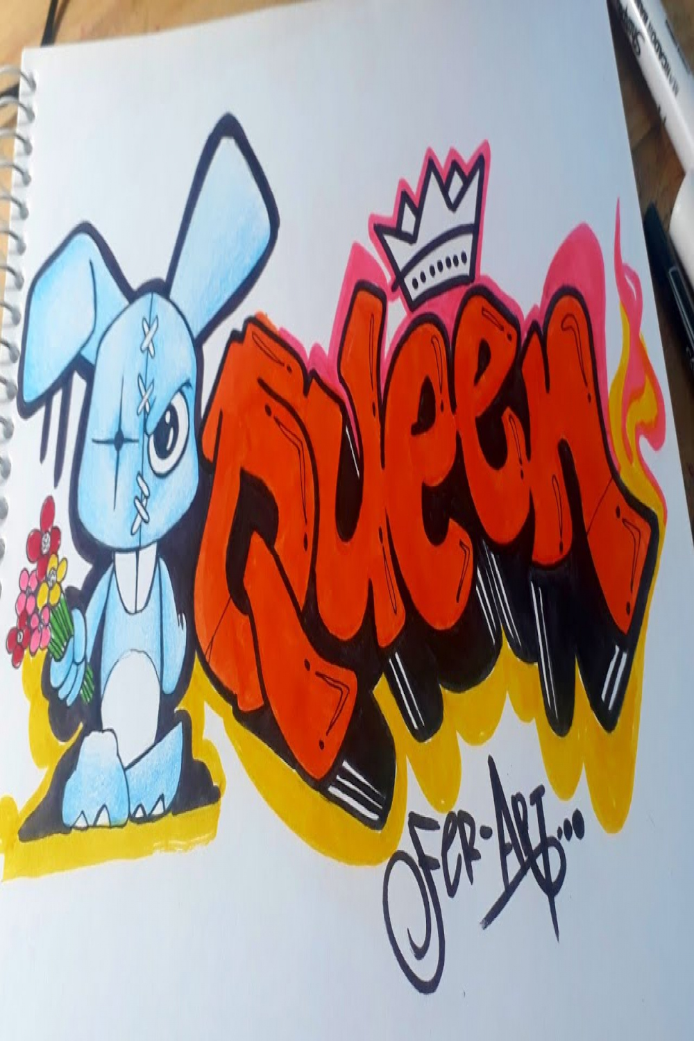 COMO HACER UN GRAFFITI PASO A PASO "QUEEN"