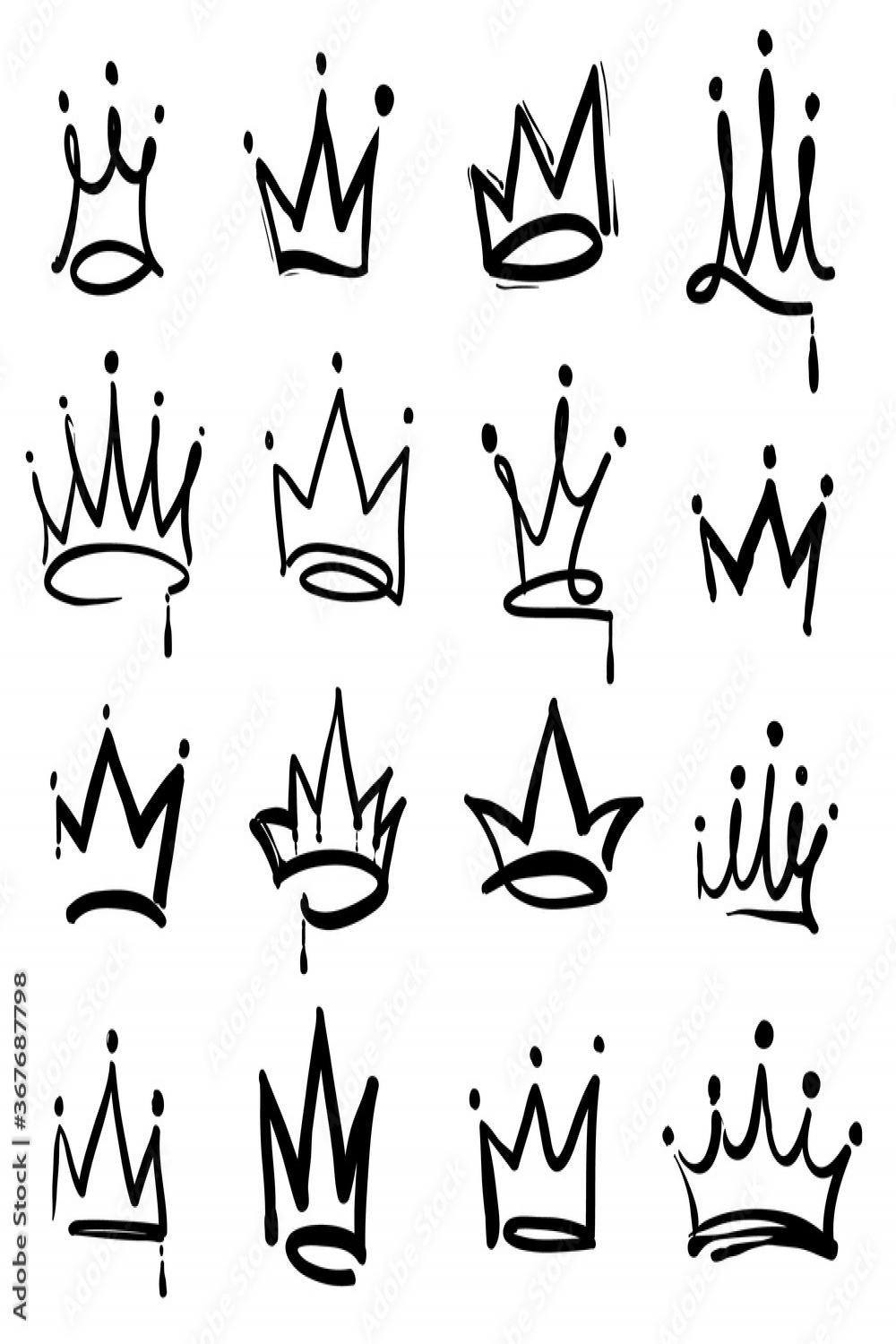 Crown logo graffiti icon