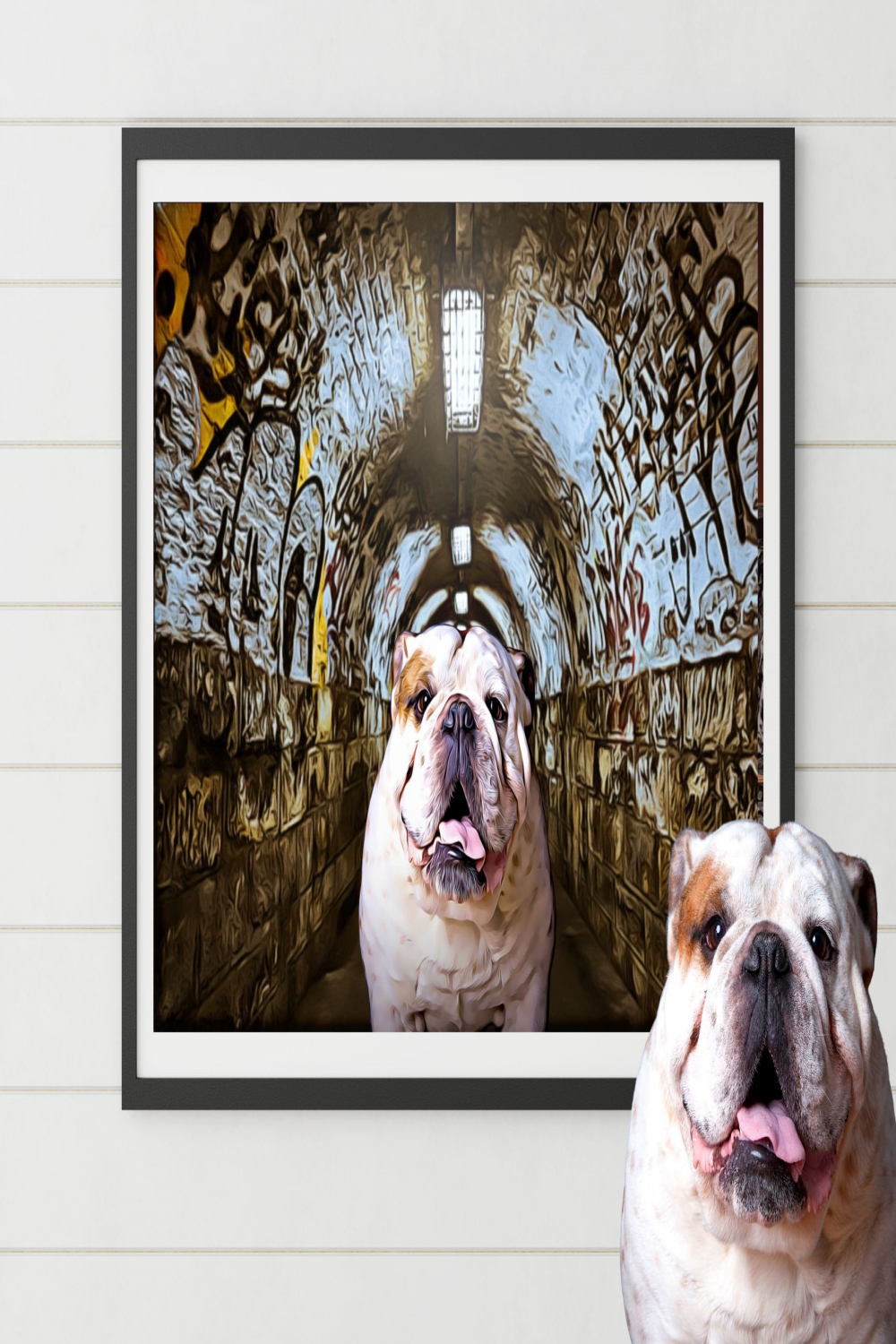 Custom Pet Portrait. Urban Graffiti Street Art