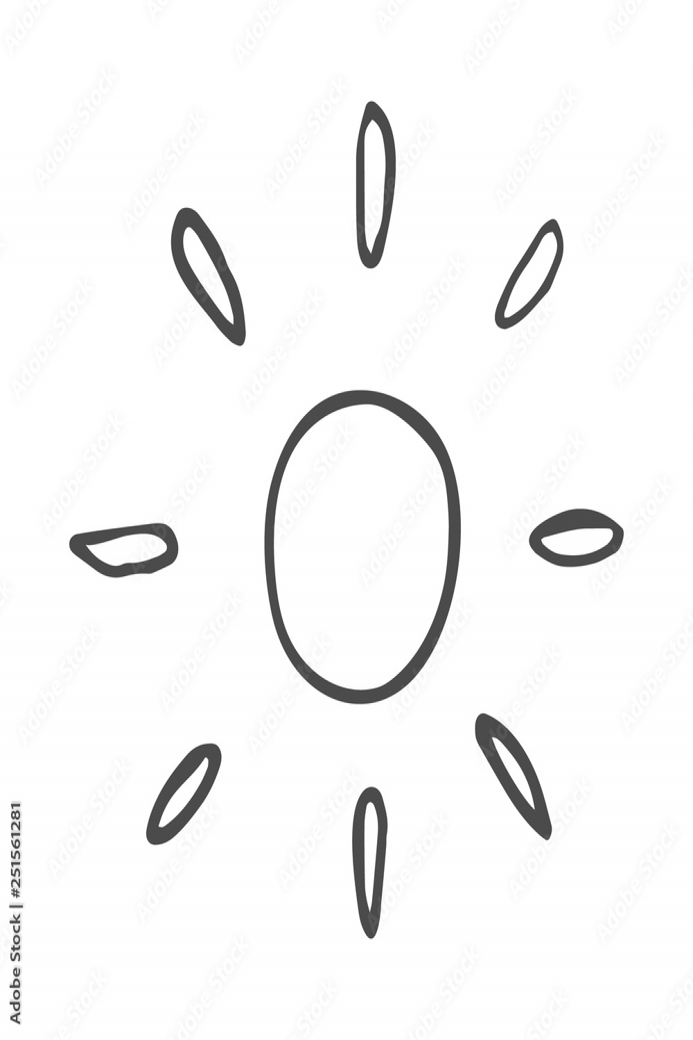 Cute cartoon hand drawn sun drawing