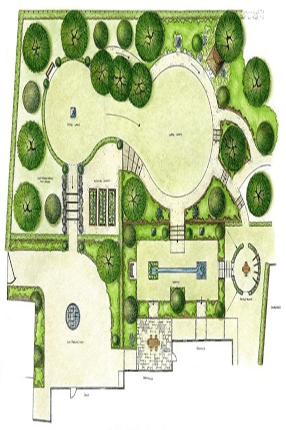 D-Zeichnung, Lageplan, Plan, Landschaftsgestaltung in Auto-Cad, Autocad