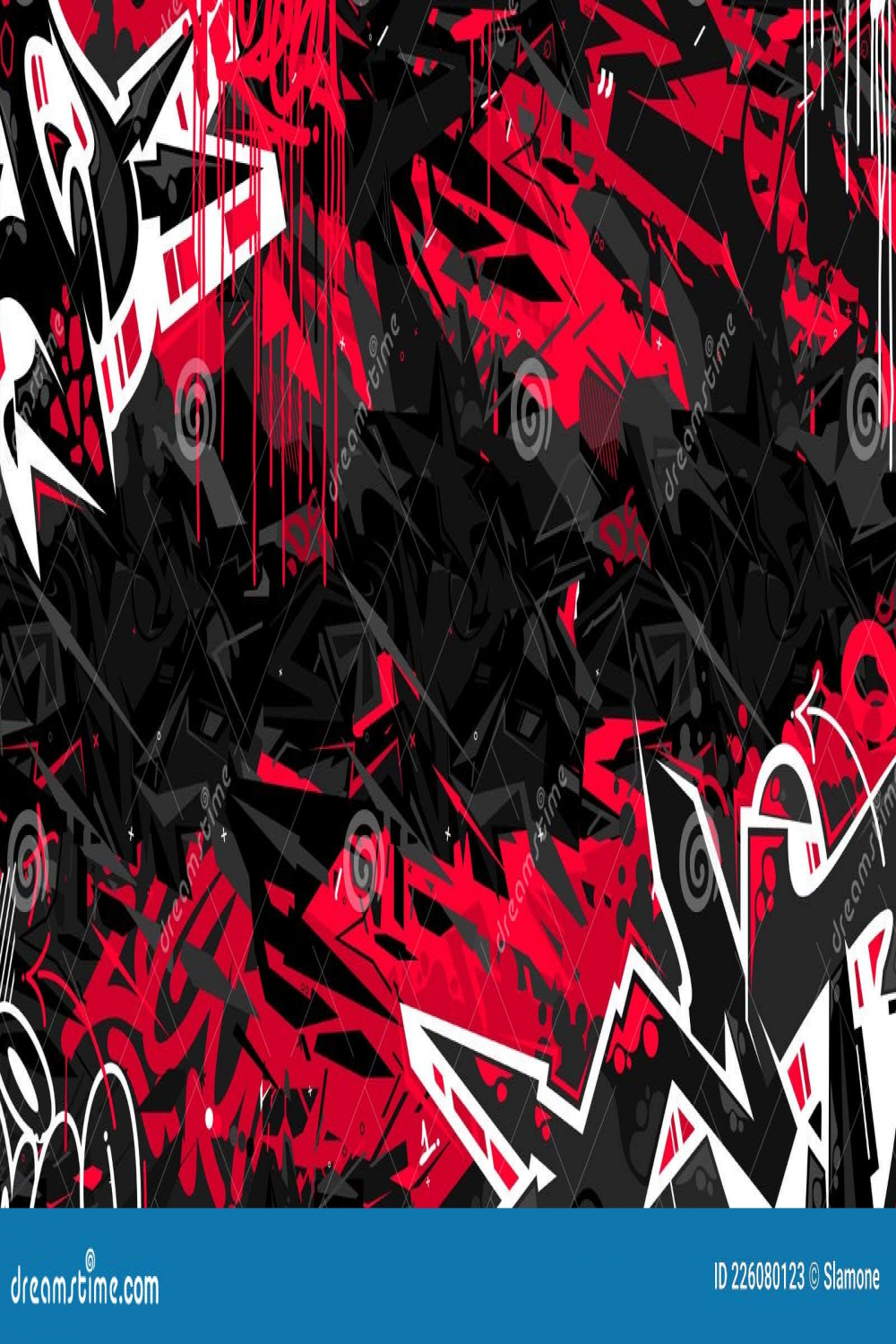 Dark Black Abstract Flat Urban Street Art Graffiti Style Vector