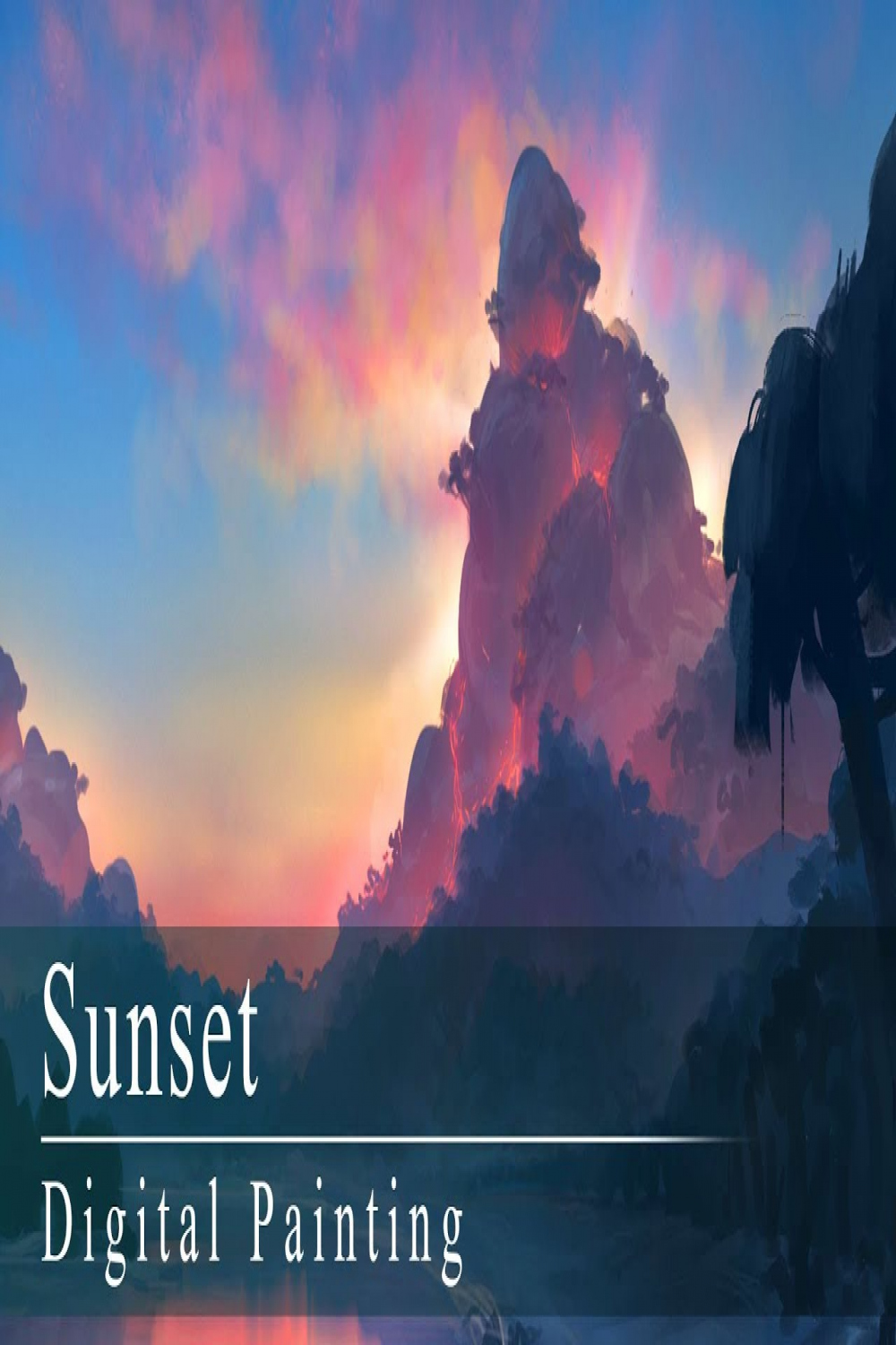 Digital Painting  Sunset (with annotations!)