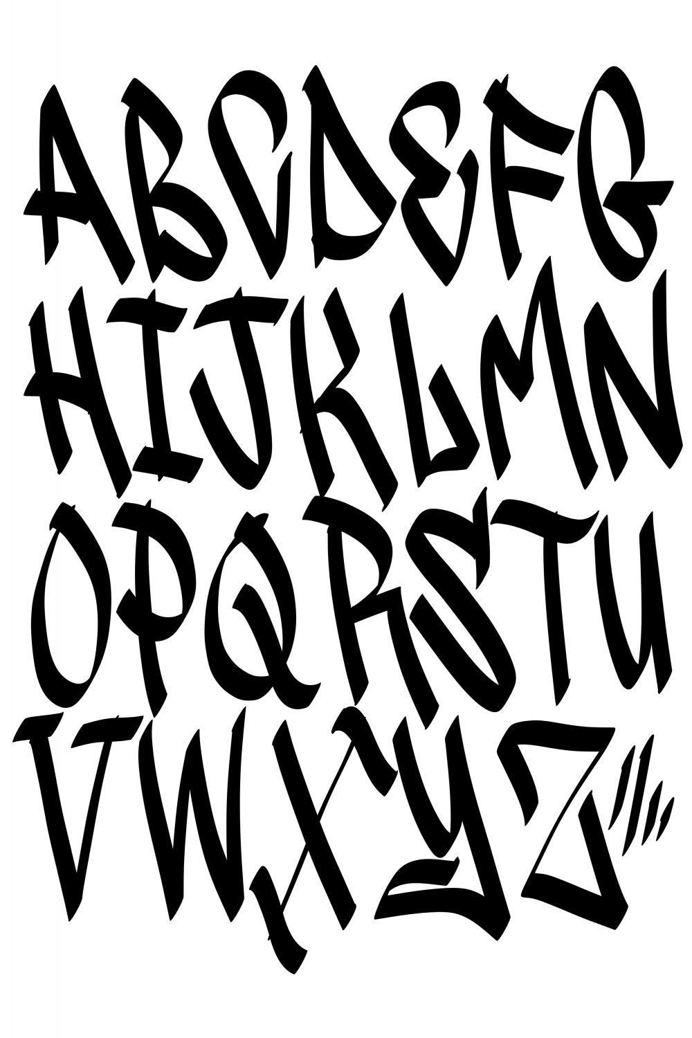 DIGITALER DOWNLOAD - Graffiti Tag Alphabet PNG Schriftzug Grafik Vektor