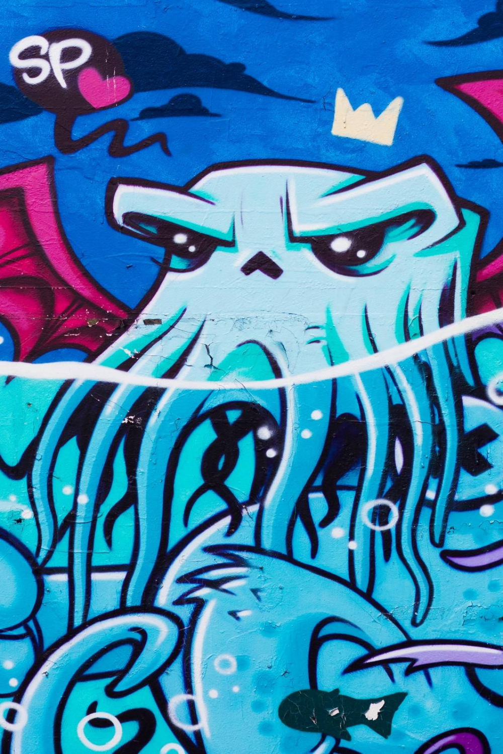 Download Blue Octopus Graffiti Iphone Wallpaper  Wallpapers