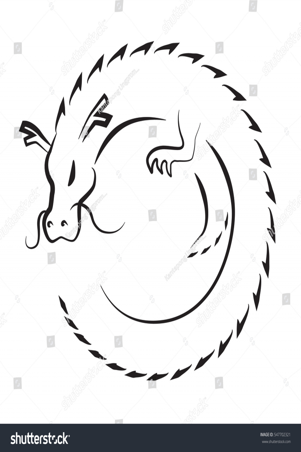 Dragon Icon Signs Symbol Circle Shape Stock Vector (Royalty Free