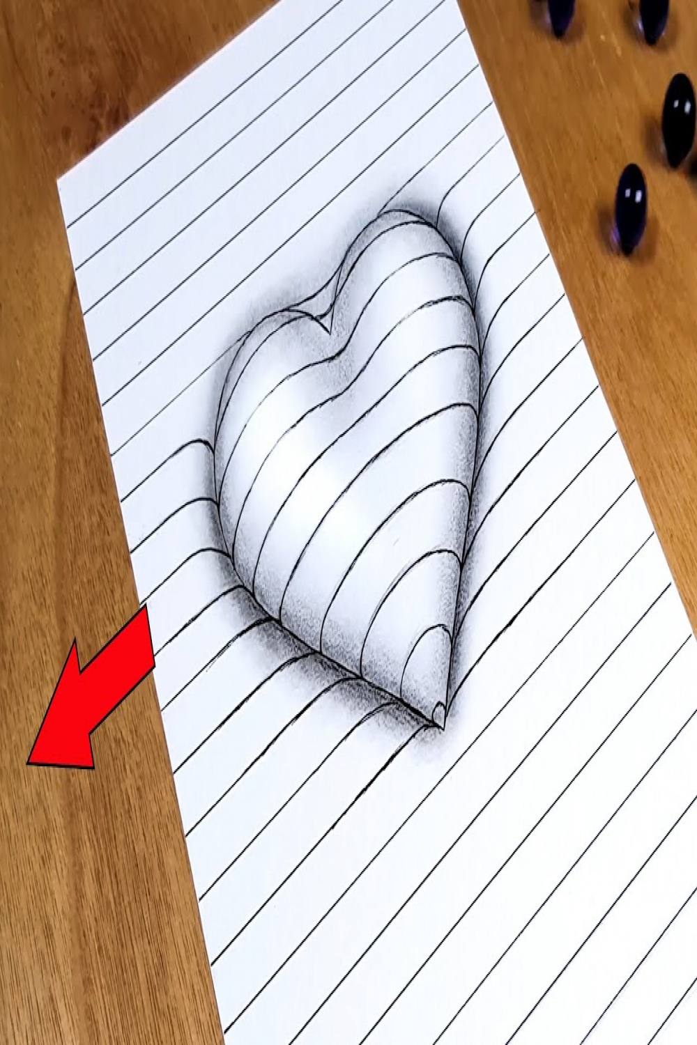 Easy D Trick Art - Heart Illusion Drawing