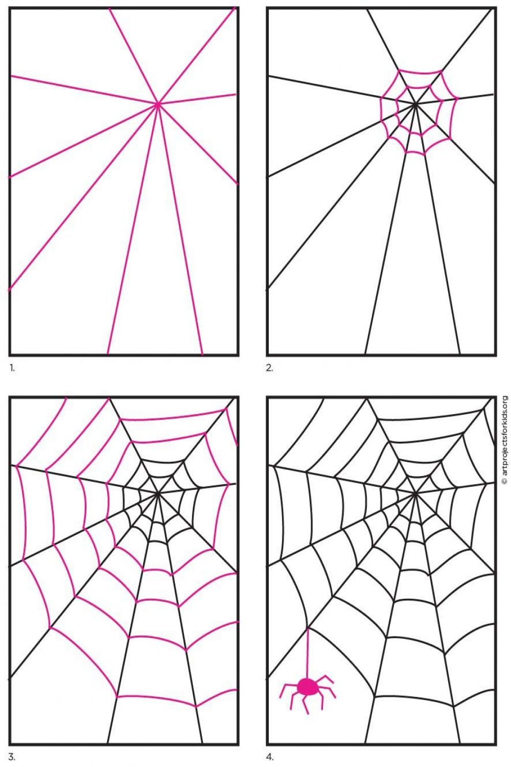 Easy How to Draw a Spider Web Tutorial Video  Spider drawing