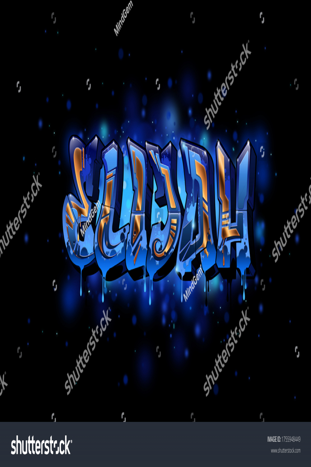 Elijah Name Text Graffiti Word Design: Stockillustration