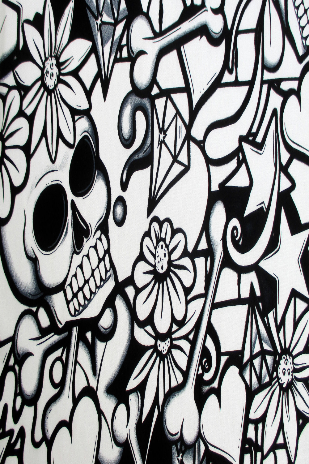 Fabric Street Skull in Black and White Urban Graffiti - Etsy