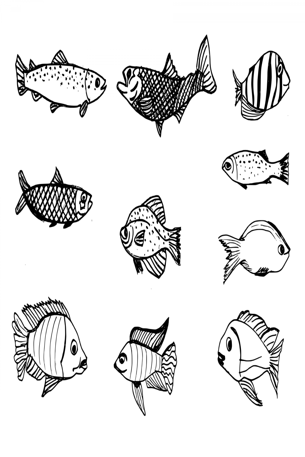 Fish Drawing (PNG Transparent)  OnlyGFX