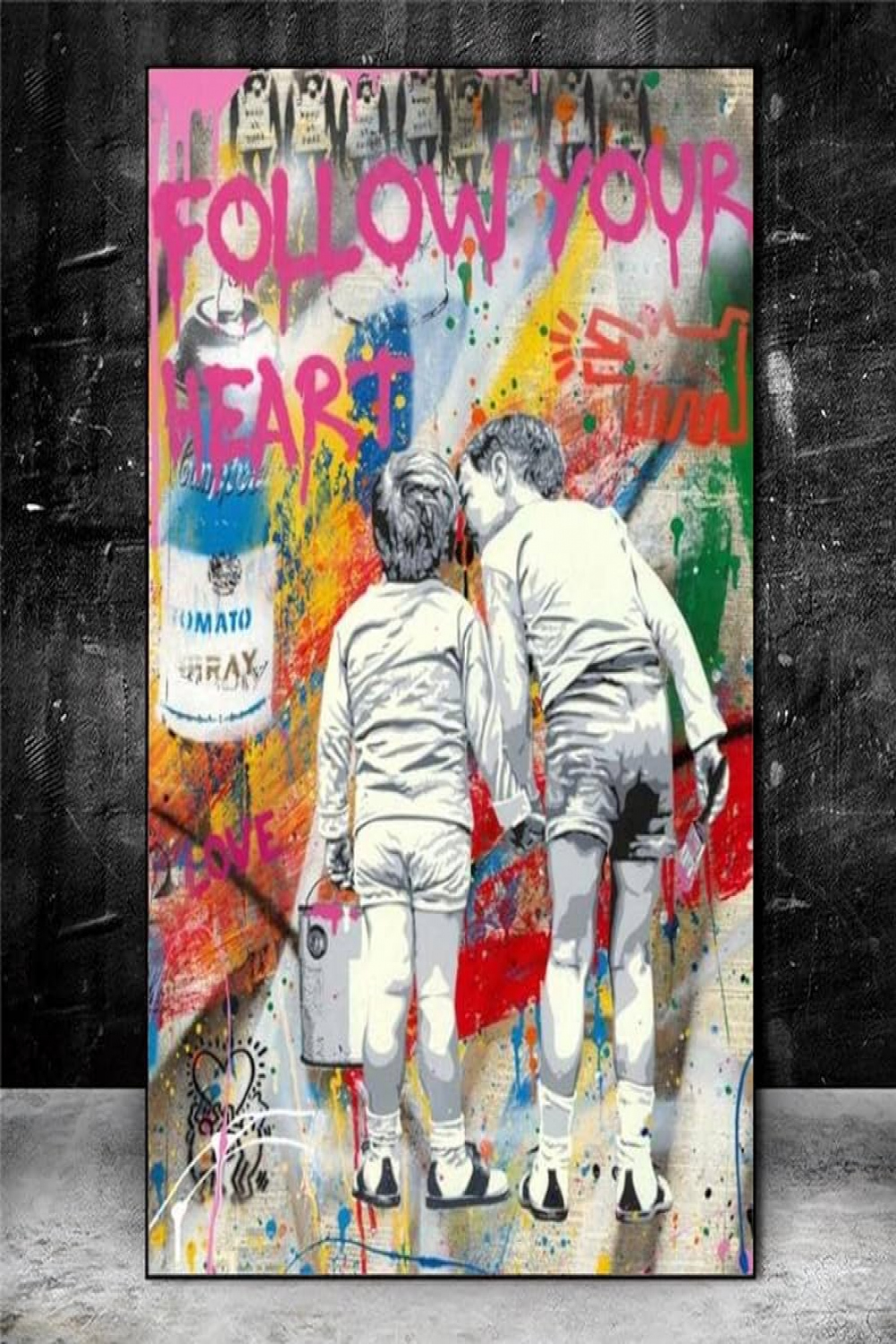 Follow Your Heart Banksy Leinwandposter Bürodekoration Moderne  Graffiti-Kunst Leinwandkunst Raumdekoration Inspirierende Drucke  Heimdekoration  x