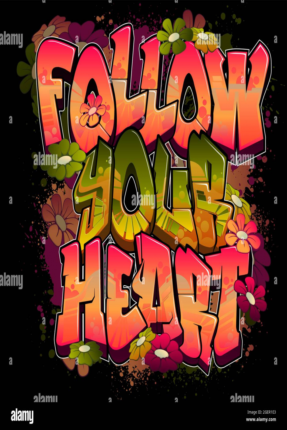 Follow your Heart in Graffiti Style Stock Vector Image & Art - Alamy