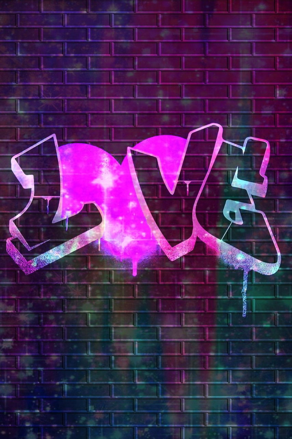 Galaxy Love Graffiti, made by me #purple #sparkly #wallpapers