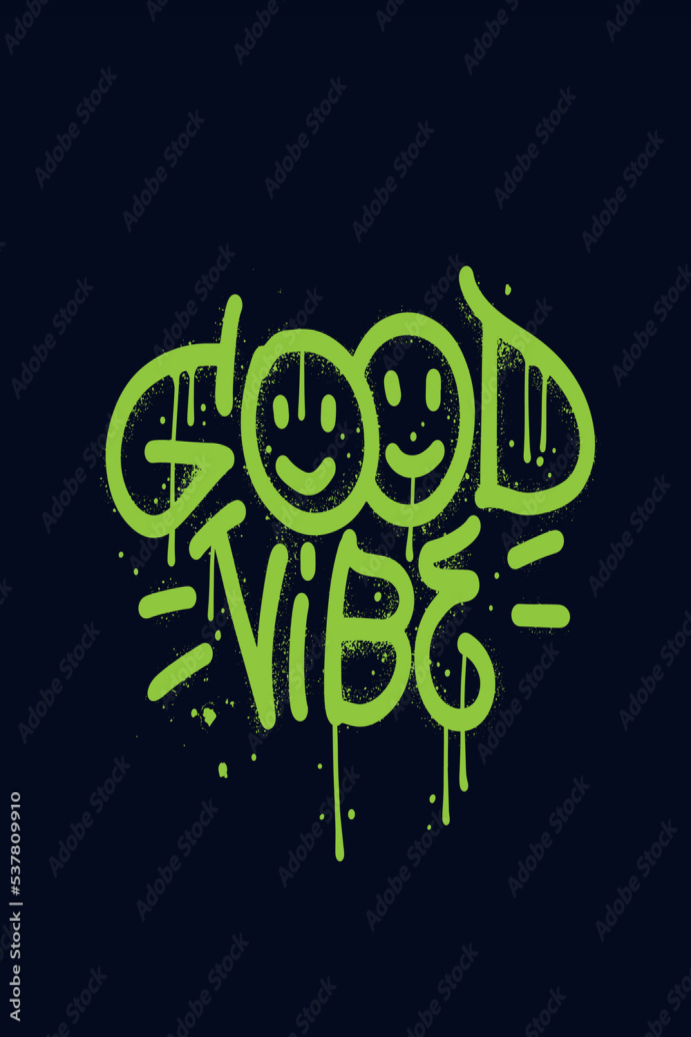 Good vibe - Sprayed urban graffiti font with overspray drops in