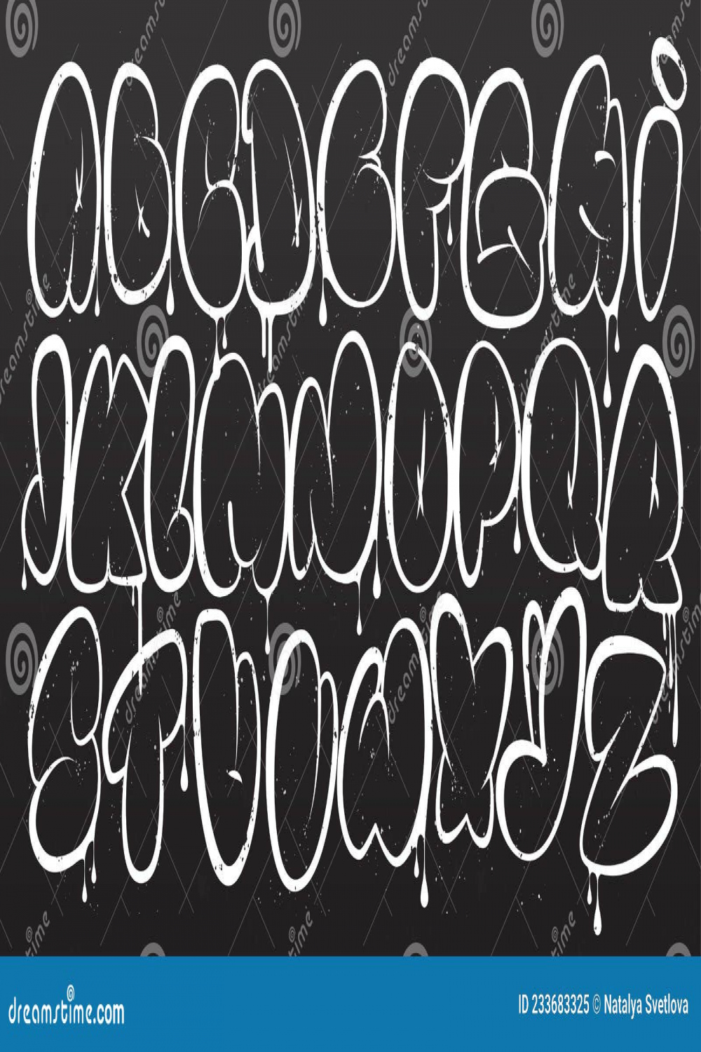 Graffiti Alphabet. Bubble Graffiti Letters Outline