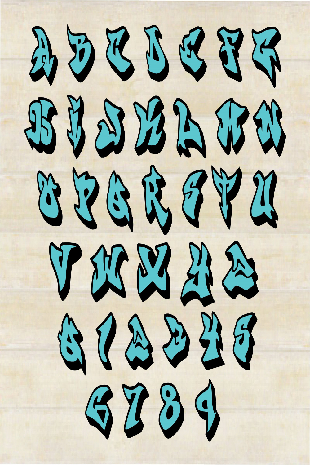 Graffiti Alphabet SVG/PNG/Ai/DXF, Grffiti Zahlen, GrffitiLetters Clipart,  Cricut Datei