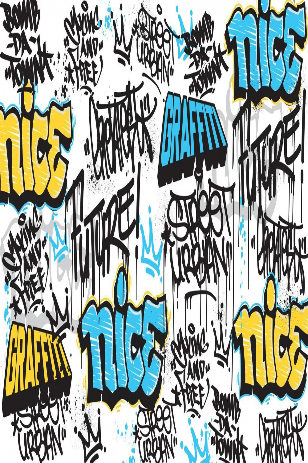 Graffiti art background with scribble throw-up and tagging hand