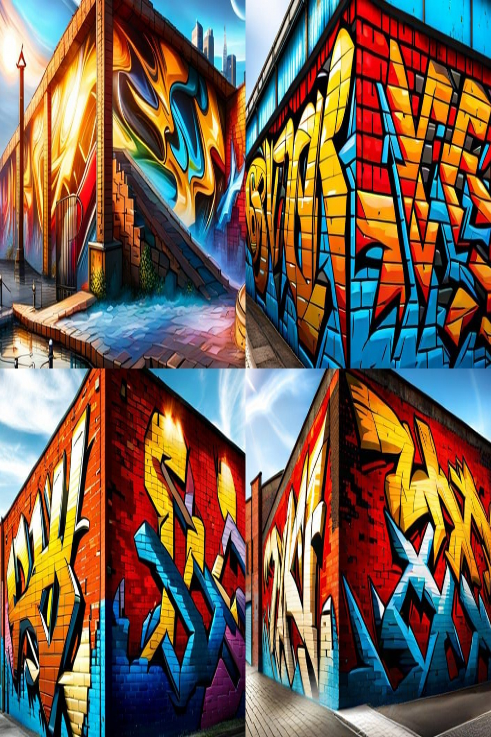 Graffiti art, brick wall full of Graffiti k resolution concept