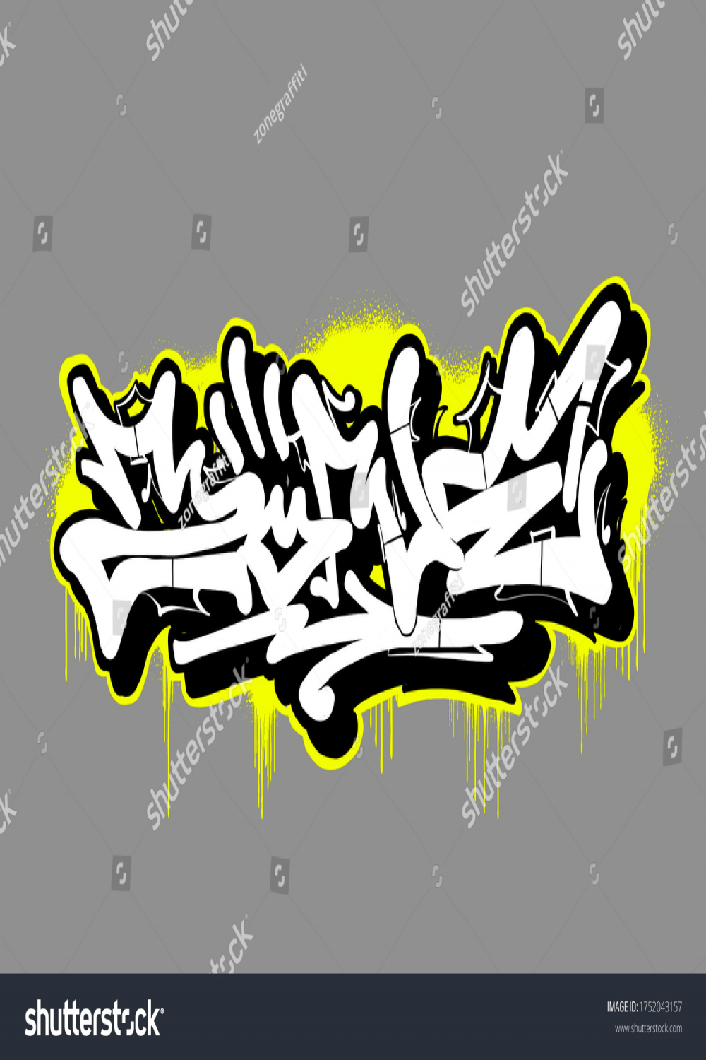 Graffiti art zone grafiti streetart gelb: Stockillustration