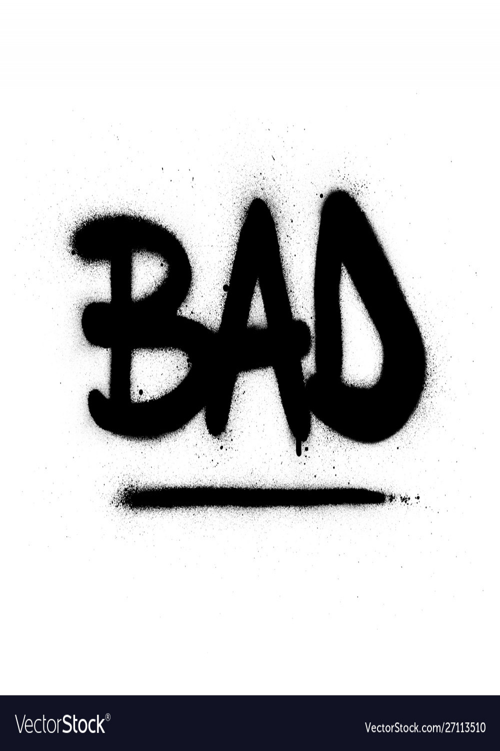 Graffiti bad word sprayed in black over white Vector Image