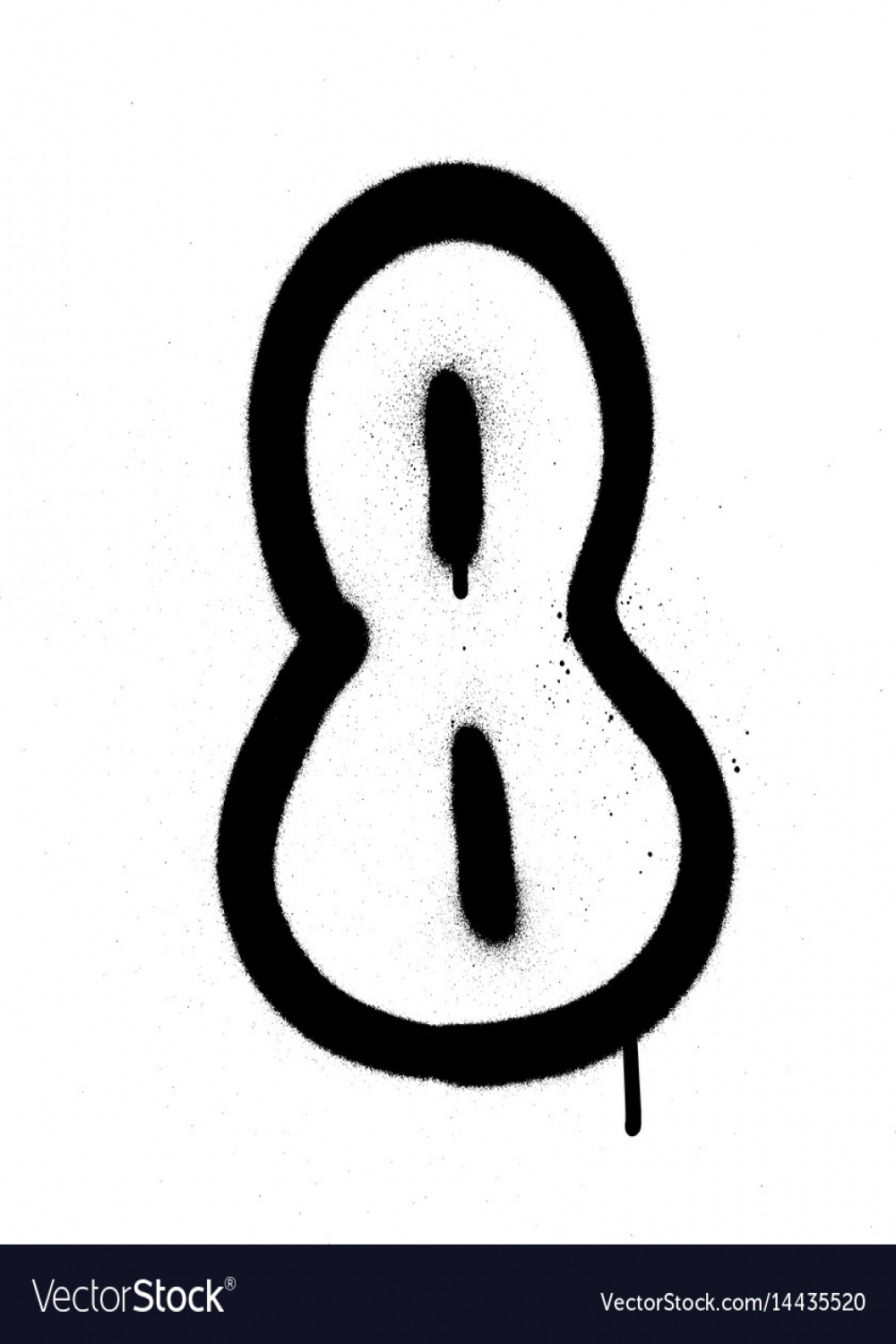 Graffiti bubble font number  in black on white Vector Image