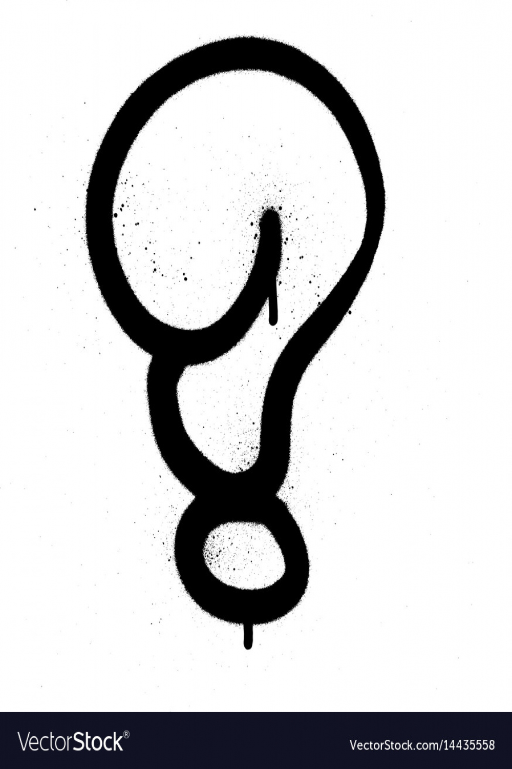 Graffiti bubble question mark in black on white Vector Image