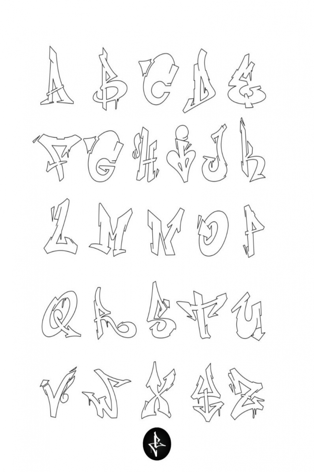 Graffiti Buchstaben A-Z: + Ideen  Graffiti Alphabet - Graffiti