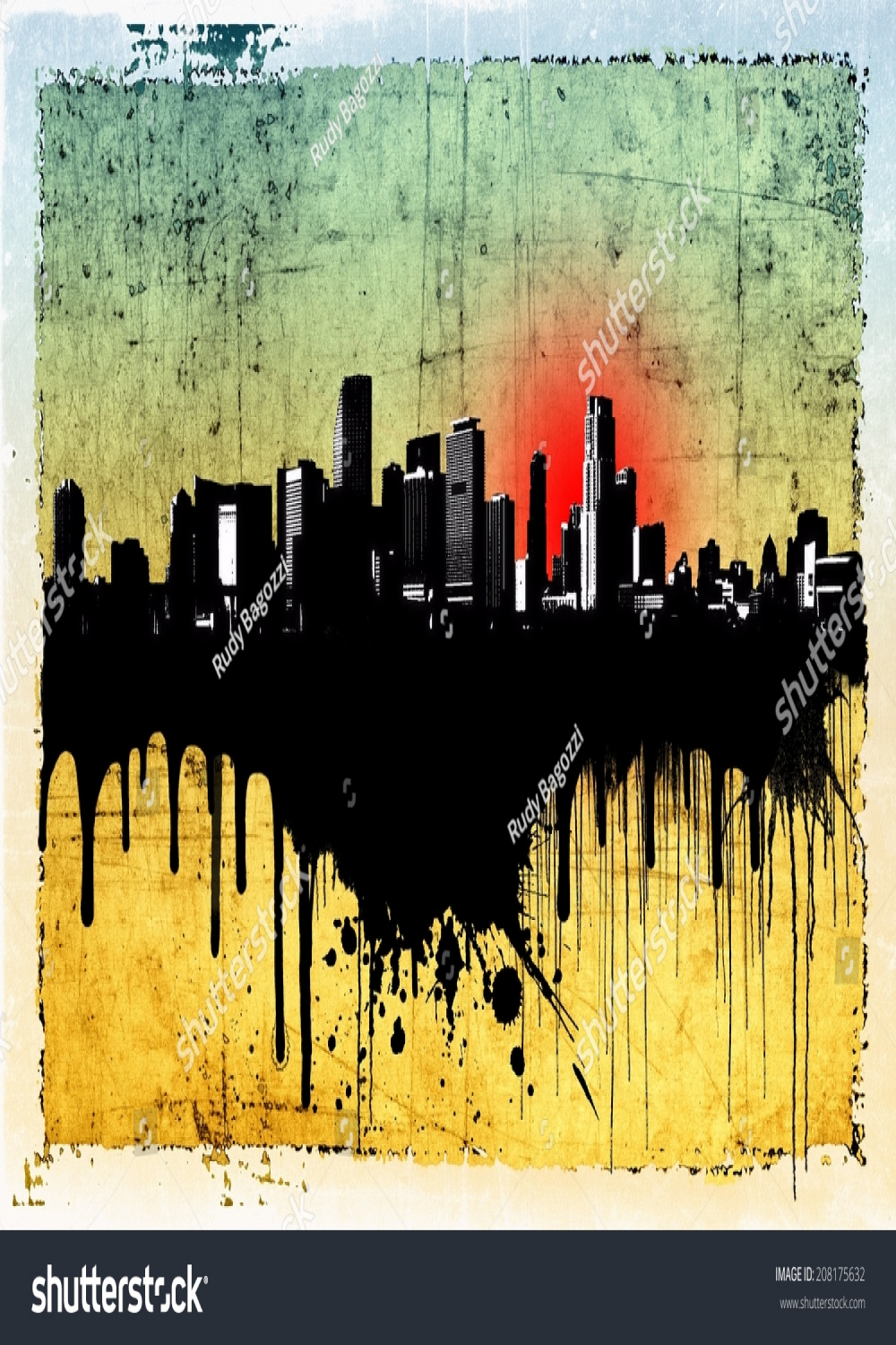 Graffiti City Skyline Stock Photos and Images - Free Download With