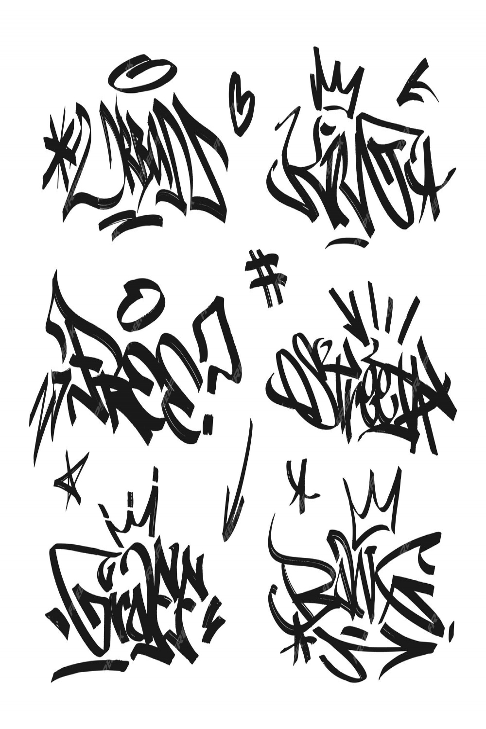 Graffiti com letras tags de letras brilhantes no estilo da arte de