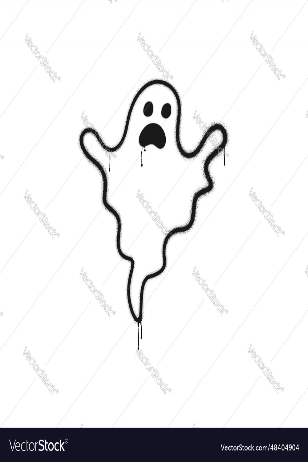 Graffiti drawing ghost Royalty Free Vector Image