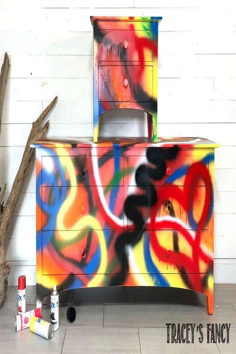 Graffiti dresser painted outside my comfort zone