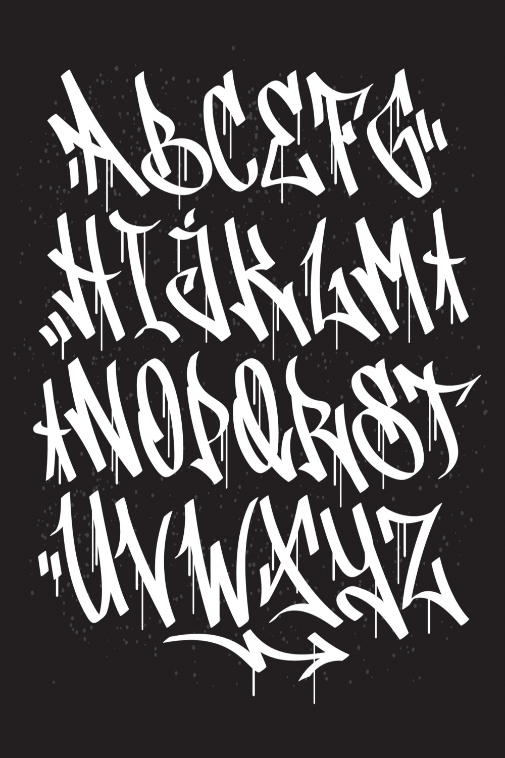 Graffiti Font Alphabet  Vector Art at Vecteezy