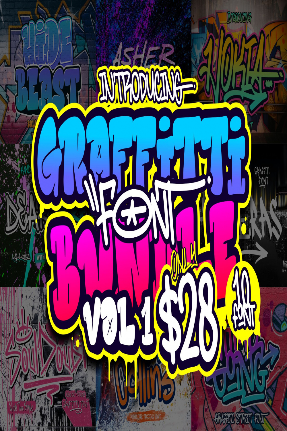 Graffiti Font Bundle Graffiti Schriftart Street Art - Etsy