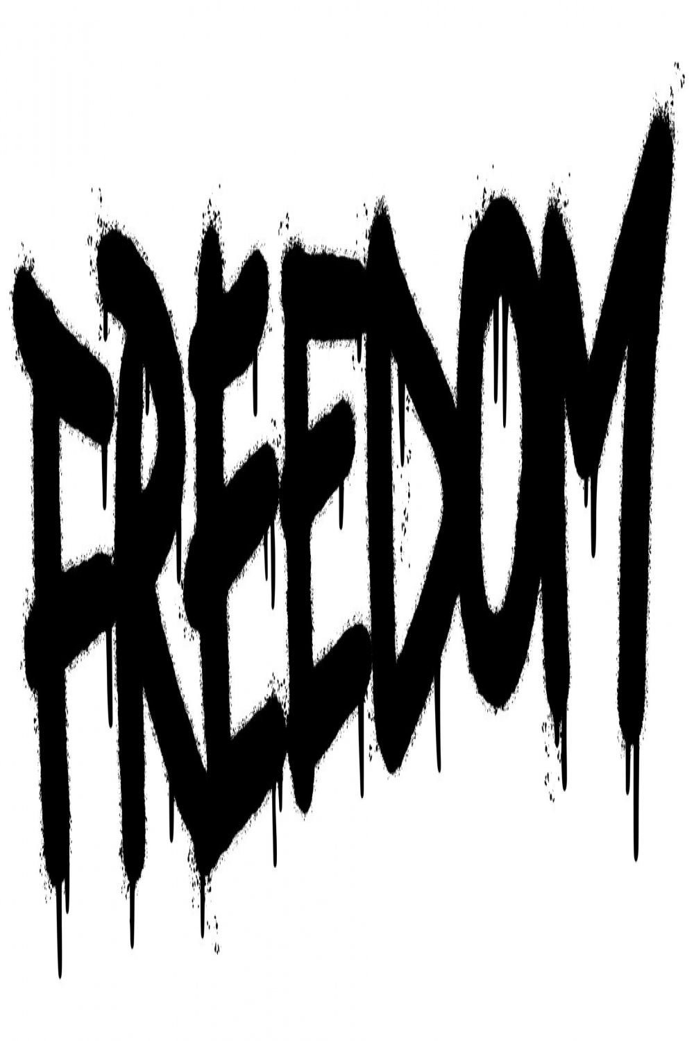 graffiti Freedom word sprayed isolated on white background