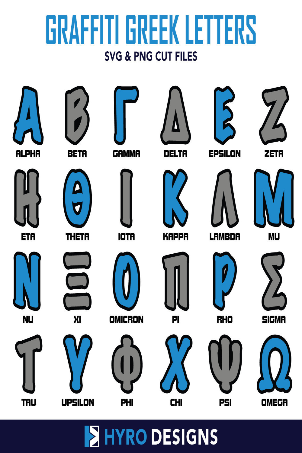 Graffiti Greek Digital Alphabet Instant Download PNG & SVG - Etsy