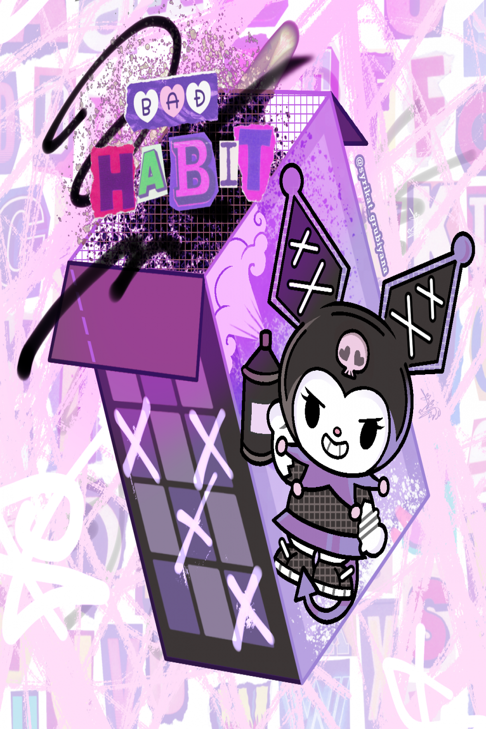 Graffiti Kuromi by SyrikatSyriskater on DeviantArt