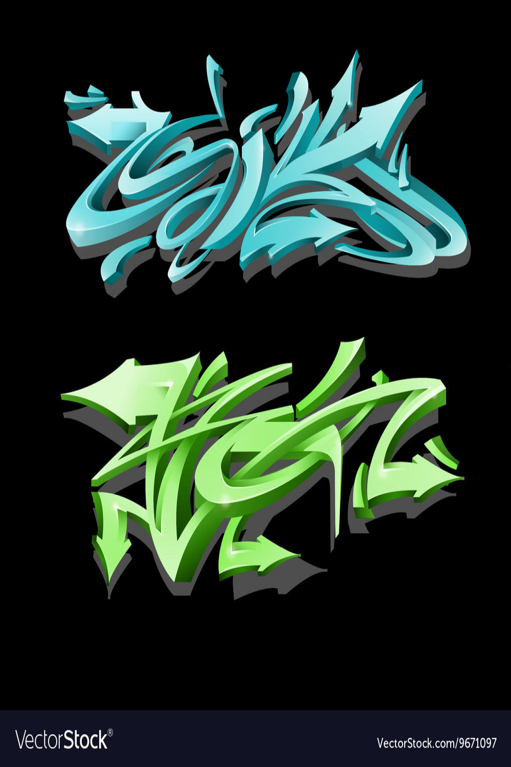 Graffiti lettering on black background street art Vector Image