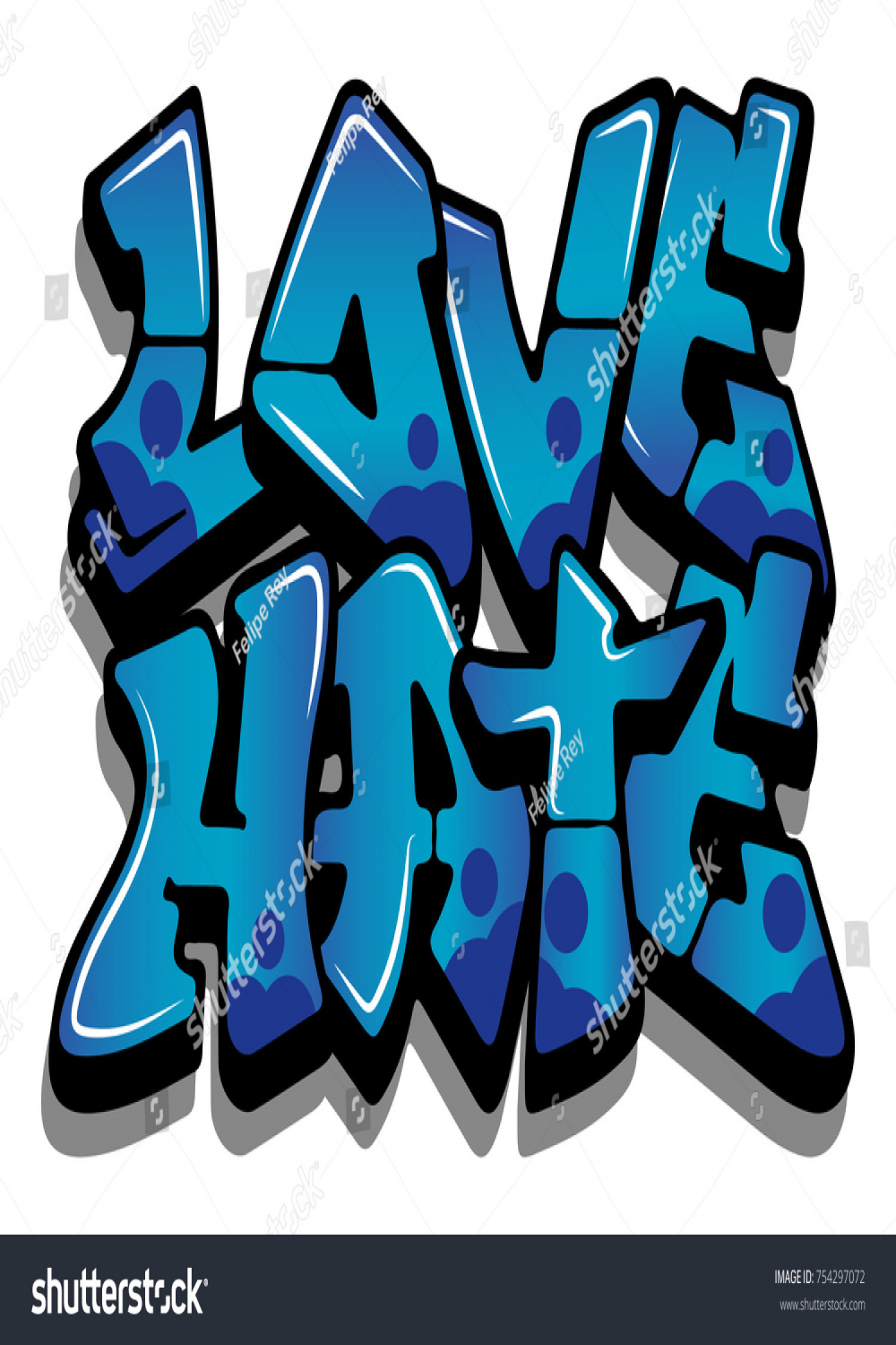 Graffiti Love Hate Stock Vector (Royalty Free)