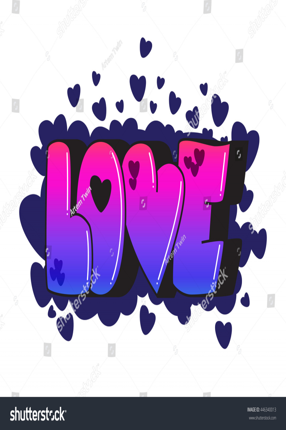 Graffiti Love Word Street Art Spray: Stock-Vektorgrafik