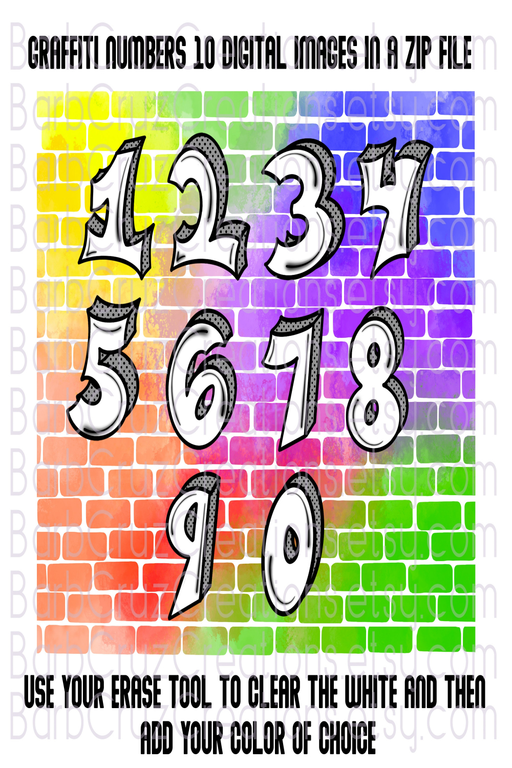 Graffiti Numbers, Boxy Customizable Numbers, Airbrush Fonts