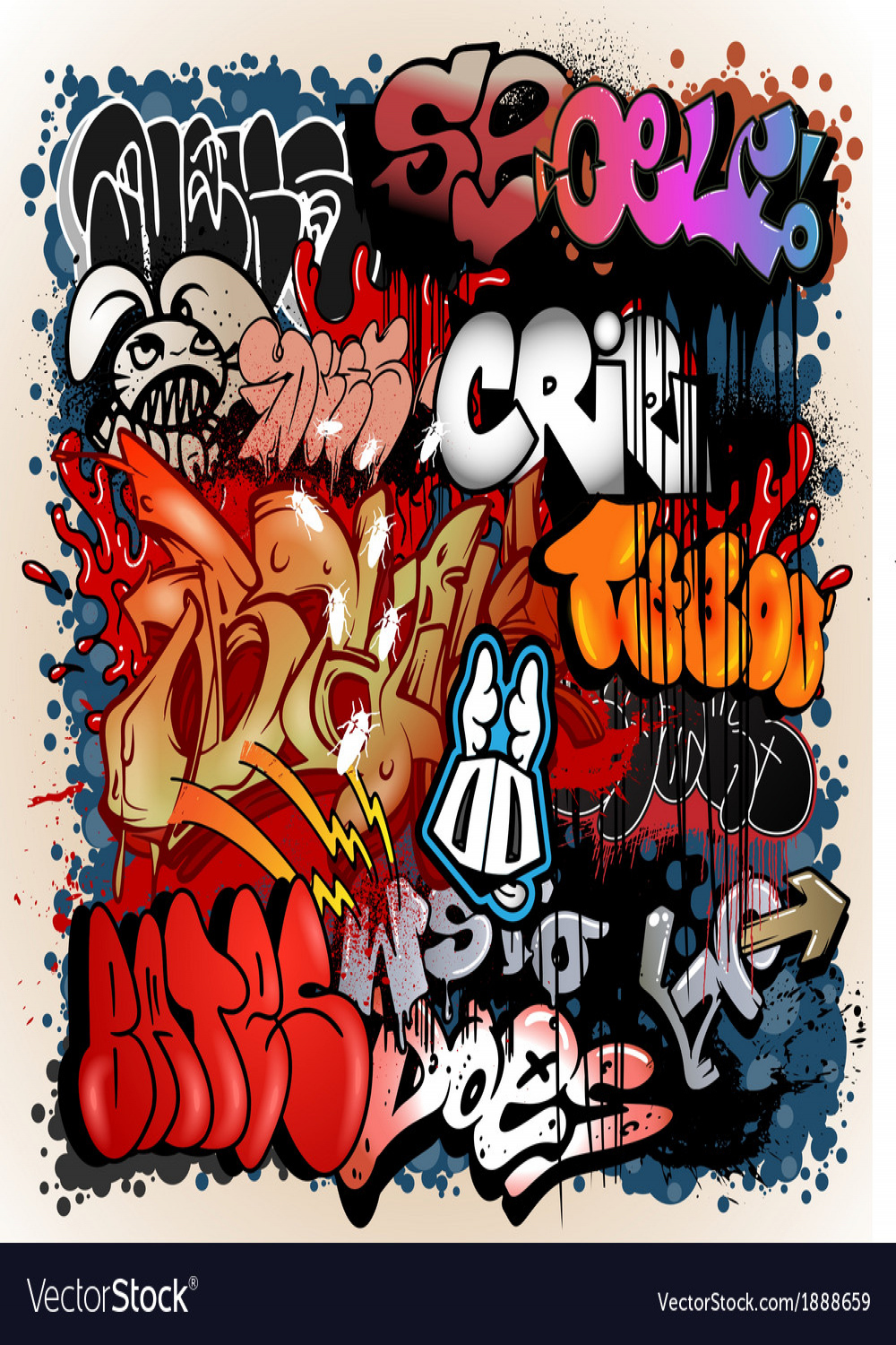 Graffiti street art background Royalty Free Vector Image