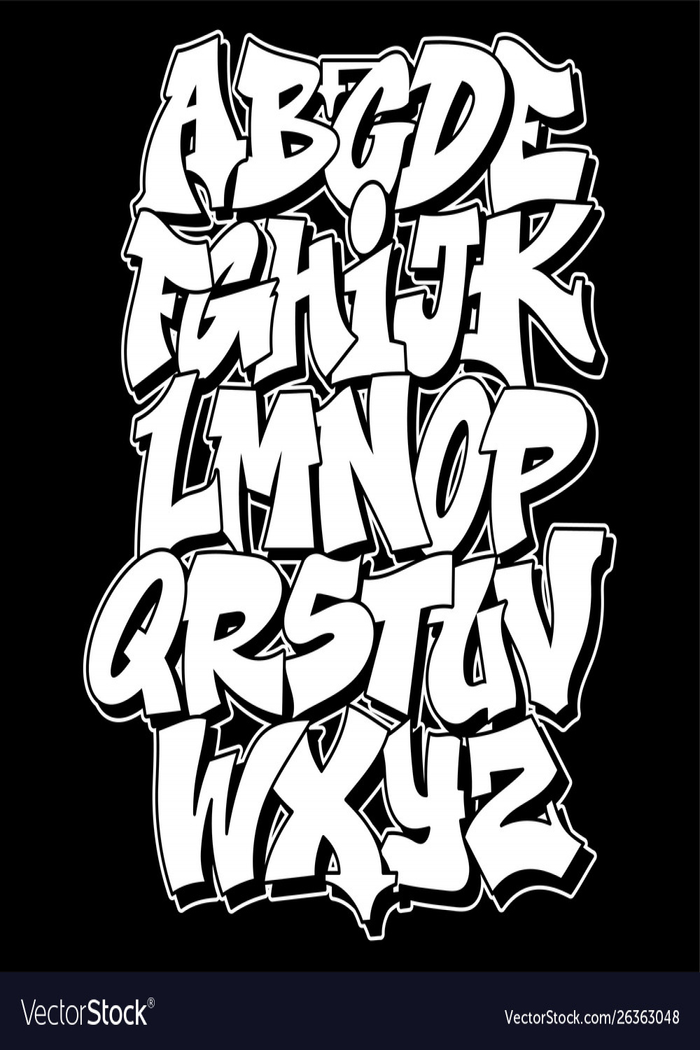 Graffiti style lettering text design Royalty Free Vector