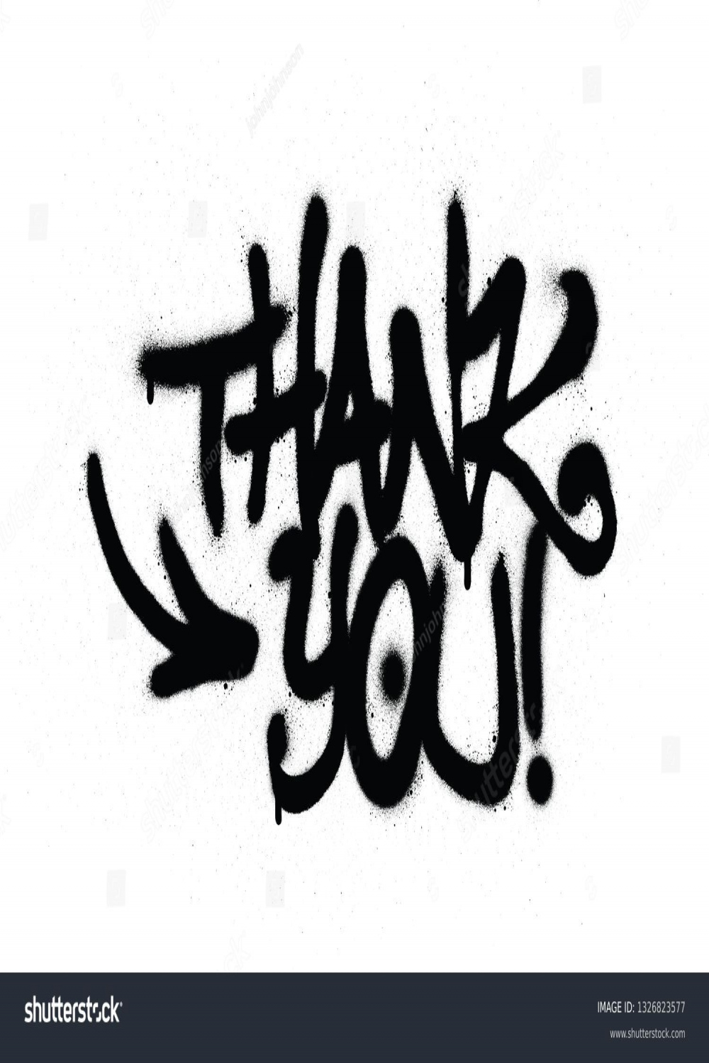 Graffiti Thank You Message Sprayed Black Stock Vector (Royalty