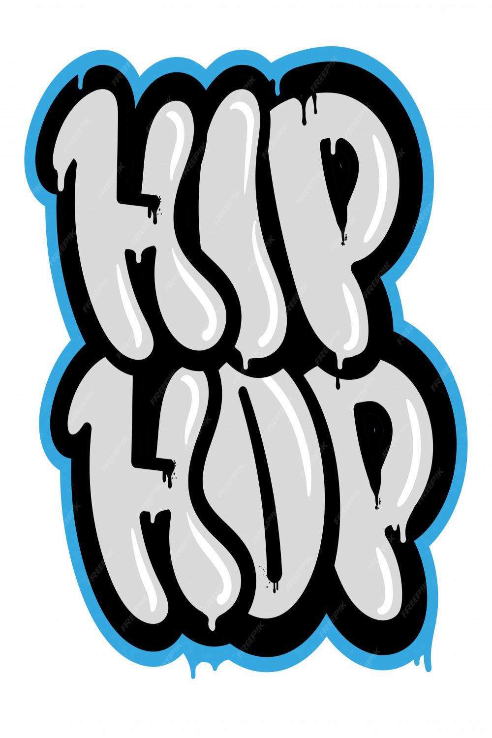 Graffiti-vandalismus-inschrift "hip hop"  Premium-Vektor